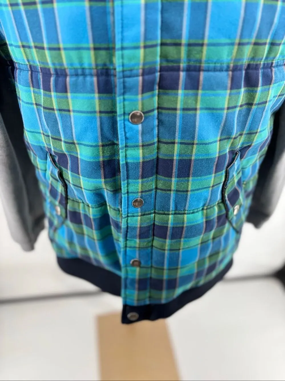 Burton Double Down Fleece Boys Plaid Jacket XL Hoodie